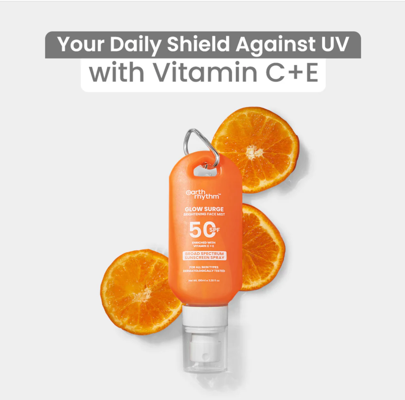 Glow Surge Sunscreen Spray SPF 50, UVA and UVB Protection with Vitamic C + E