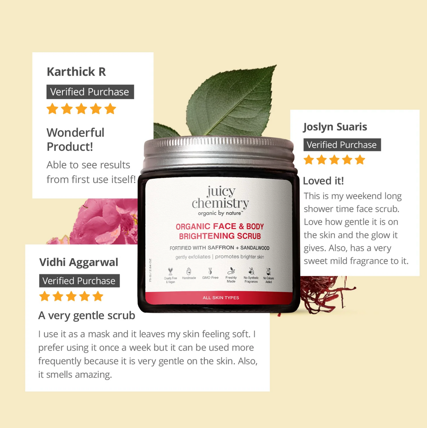 Saffron, Rose and Australian Sandalwood Face Srub